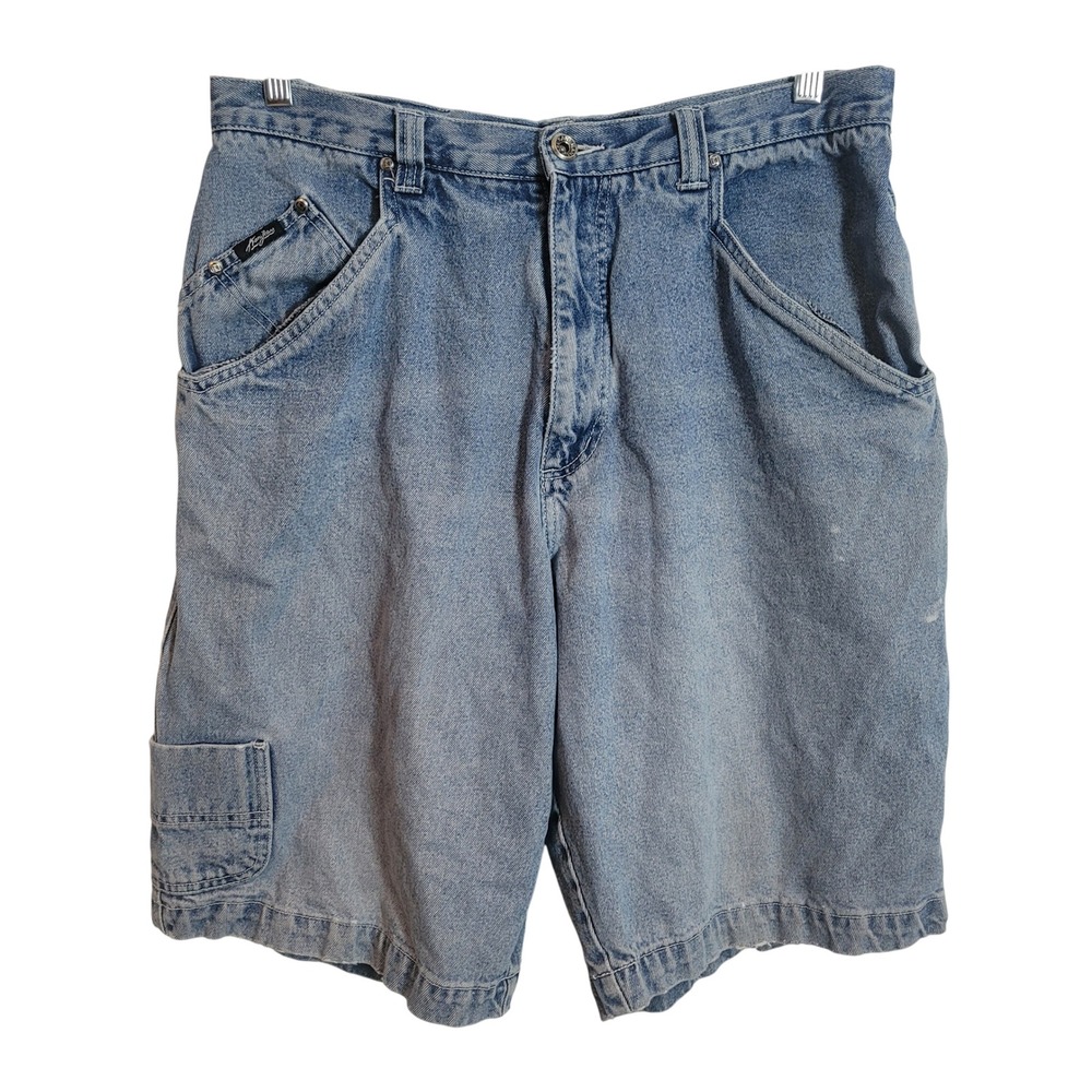 Vintage Karl Kani Jeans Baggy Denim Carpenter Shorts Light Wash Mens Size 36 90s
